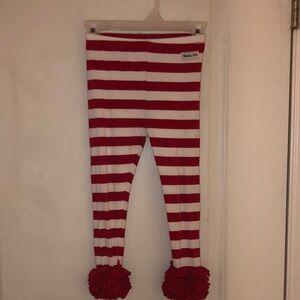 Red and White Striped Kids Leggingsby Matilda Grace